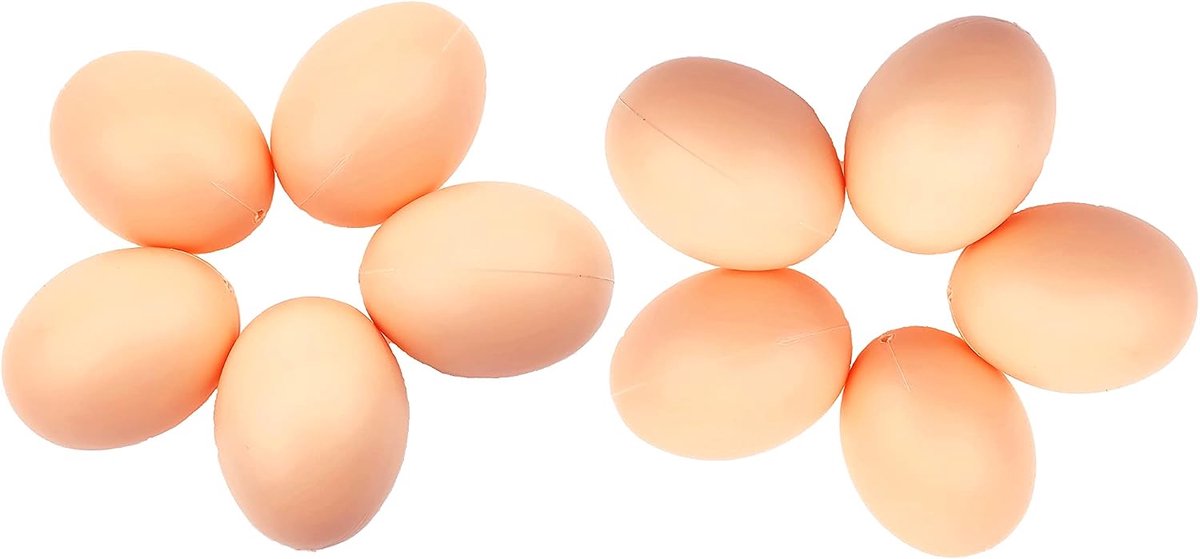 Set van 10 plastic nepeieren helpen legkip landbouwgereedschap pluimvee mannequin nest eieren