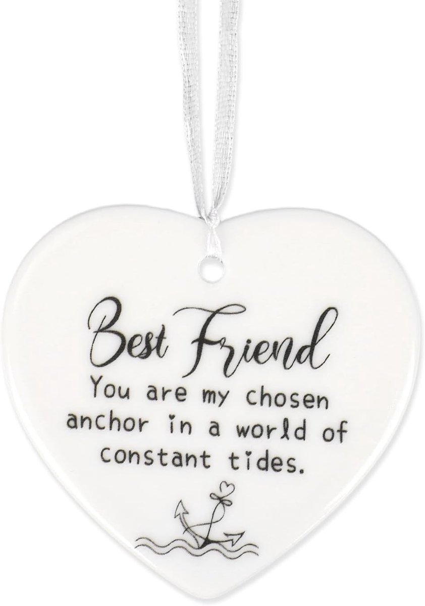 Cadeaus, Keramisch Hartvormig Vriendschap Bord Schattige Beste Vriendin Ornament met Inspirerend Citaat voor Vrienden Vrouwen Kerst Verjaardag Hangdecoratie