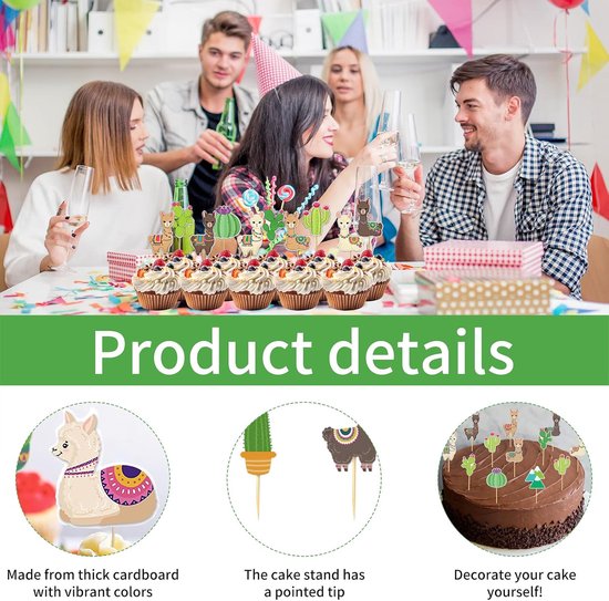 36 Cupcake Toppers met Dierenthema, 18 Stijlen Taartdecoratie van Dik Karton voor Cupcakes Cheesecake IJs Dessert Verjaardag Feest en Tafelversiering, Herbruikbare Decoratieve Caketoppers — afbeelding 2
