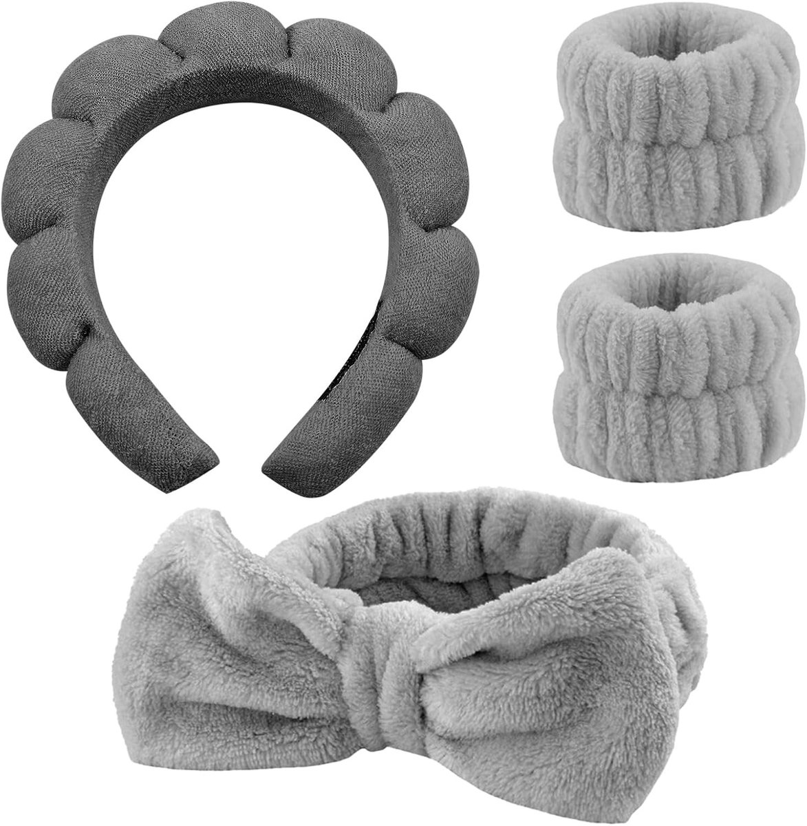 Set van 4 Haarbanden voor Cosmetica en Spa - Ideaal voor Gezichtsreiniging, Huidverzorging en Make-up tijdens Yoga, Sport en Douchen