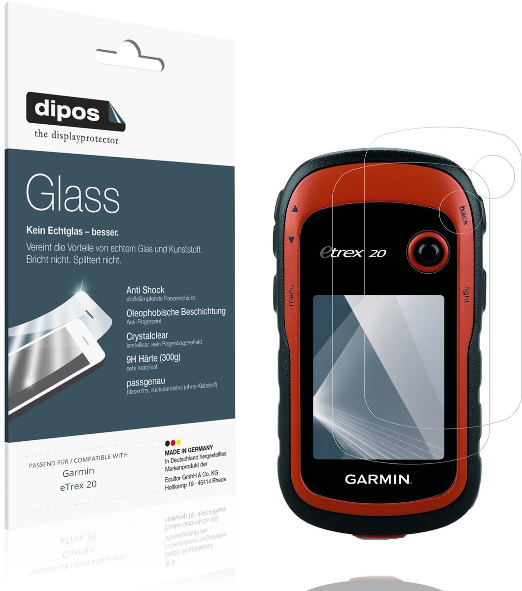 dipos – 2x Pantserfolie geschikt voor Garmin eTrex 20 | 9H Screenprotector