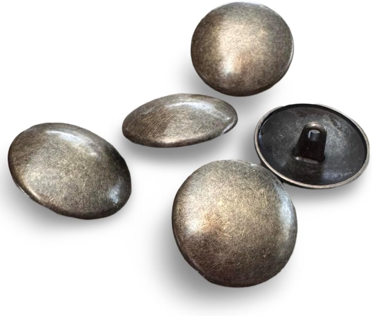 antiek licht gebogen metalen knoppen met oogje 15 mm, 17 mm of 22 mm (10 stuks) (22 mm)