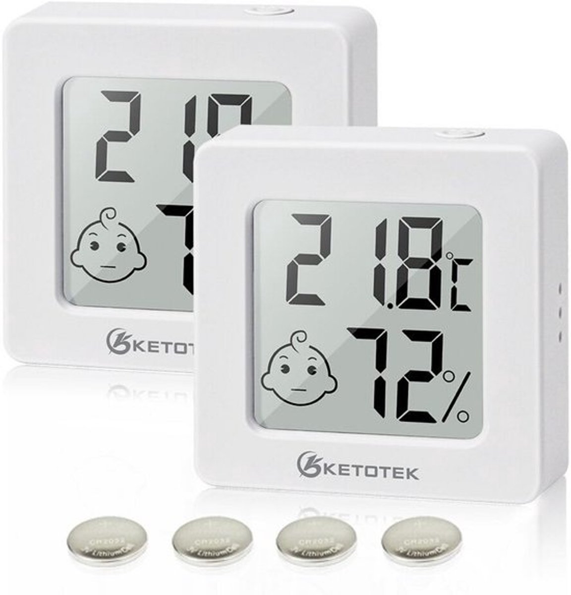 2x Digitale Hygrometer & Thermometer Binnen - Meet Nauwkeurig Luchtvochtigheid en Kamertemperatuur
