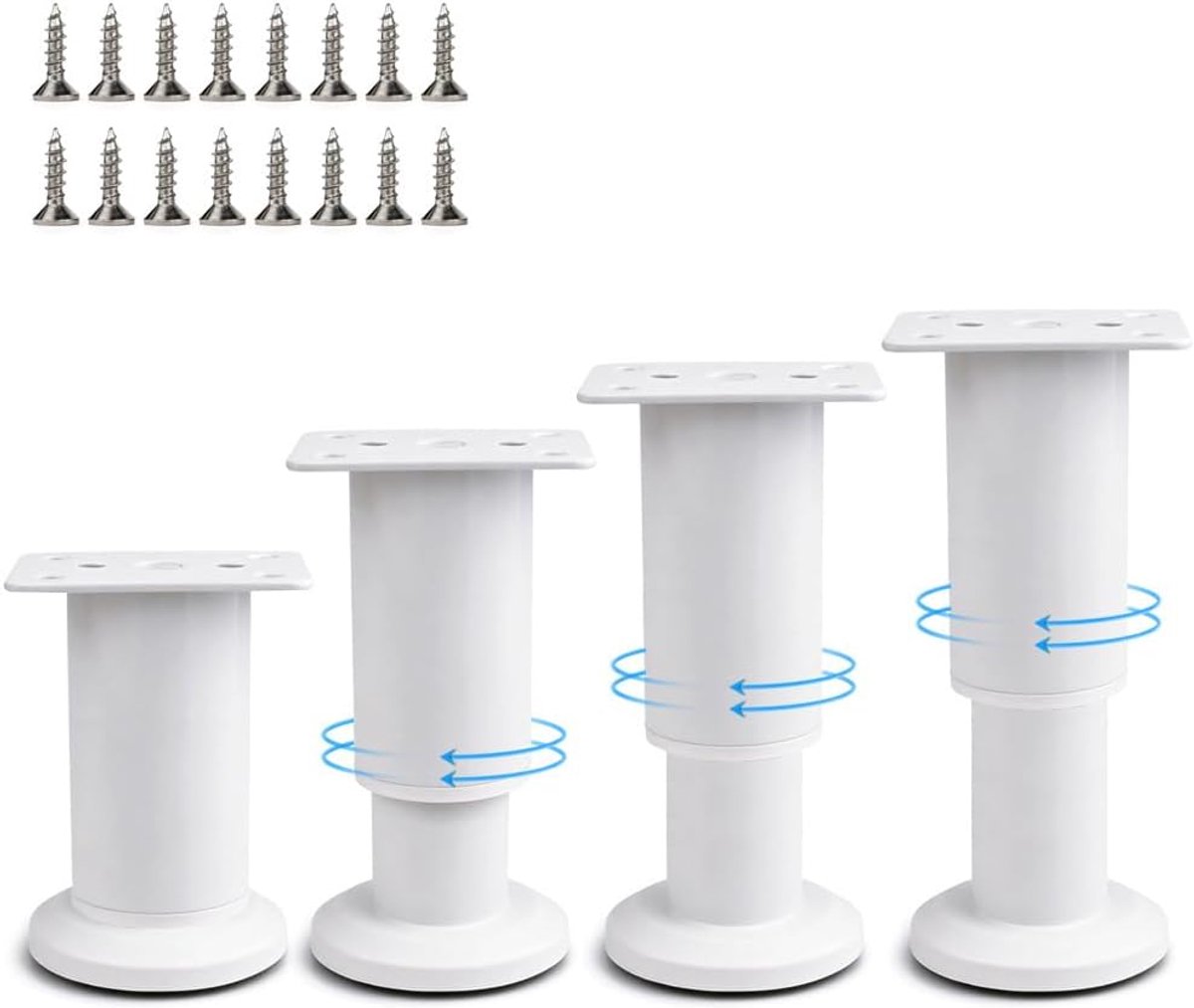 Poten 12-18cm,Wit Adjustable Furniture Legs