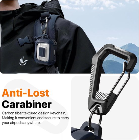 Voor AirPods 4 generatie Case Cover 2024, militair schokbestendig, zacht TPU zeer transparant anti-vergelend voor AirPods 4 Case met reinigingsset en schattige ronde gesp, Blauw — afbeelding 4
