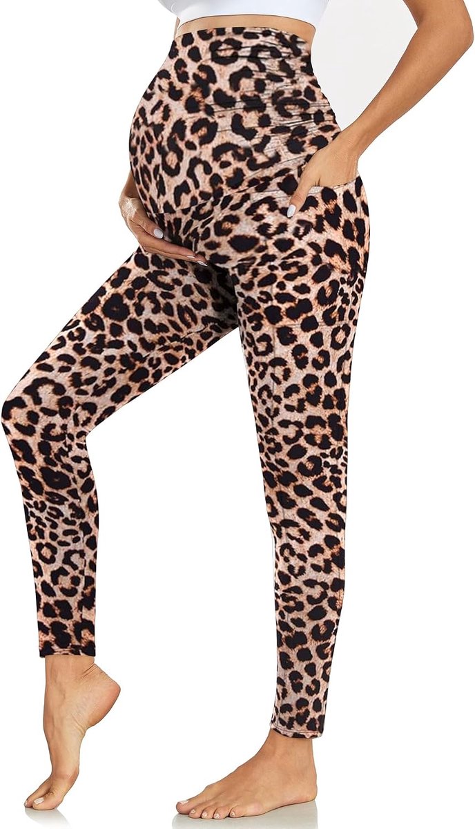 Leggings met zakken, hoge taille ondoorzichtige zwangerschapsbroeken voor zwangere vrouwen zwangerschapskleding