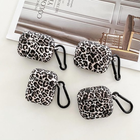 Schokbestendige Hoes voor AirPods 2e/1e Generatie - Schattig Luipaardprint Design met Sleutelhanger - Siliconen Cover voor Jongens en Meisjes — afbeelding 5