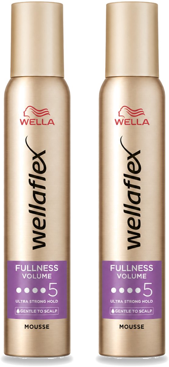 2 x Wella – Flex Fullness Volume Ultra Strong – Haarmousse – 200 ml - Voordeelverpakking - 2 stuks