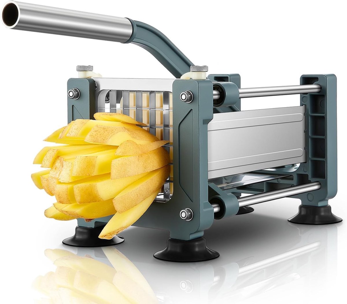 Groentesnijder handmatig - RVS - 13 mm Messen - Professionele Frietsnijder voor Aardappelen en Groenten
