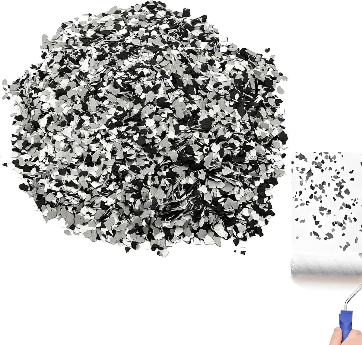 kleurvlokken voor vloer en muur, 500 g, 1-3 mm, cementkleur chips van natuursteenpoeder voor epoxycoating, betonlook afwerking, garage, woonkamer, slaapkamer en DIY renovatie
