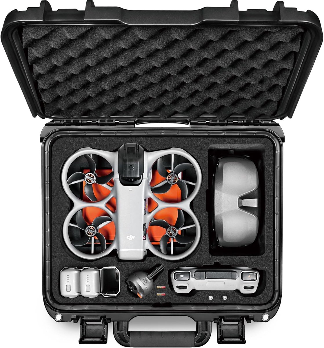 waterdichte harde draagkoffer voor DJI Avata 360 drone, Motion Fly More Combo, batterijen (5 stuks), Goggles N3/3, RC Motion 3, DJI RC 2/N3/N2, FPV-controller 3 en accessoires (alleen koffe