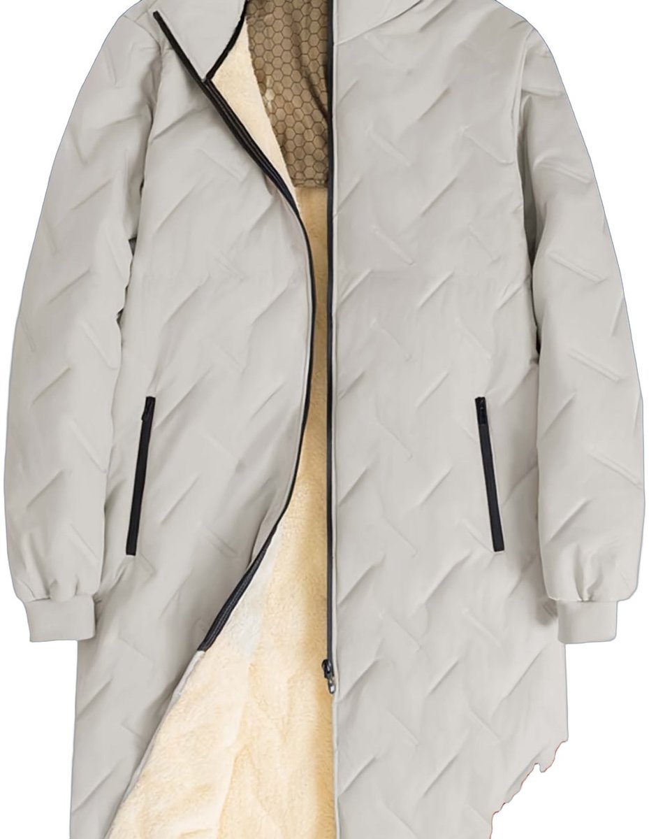Currero Winterjas Parka Heren Lange Jas Mannen Wintermantel Overjas Gewatteerd Waterdicht Winter Stijlvol Mantel Volwassen Room
