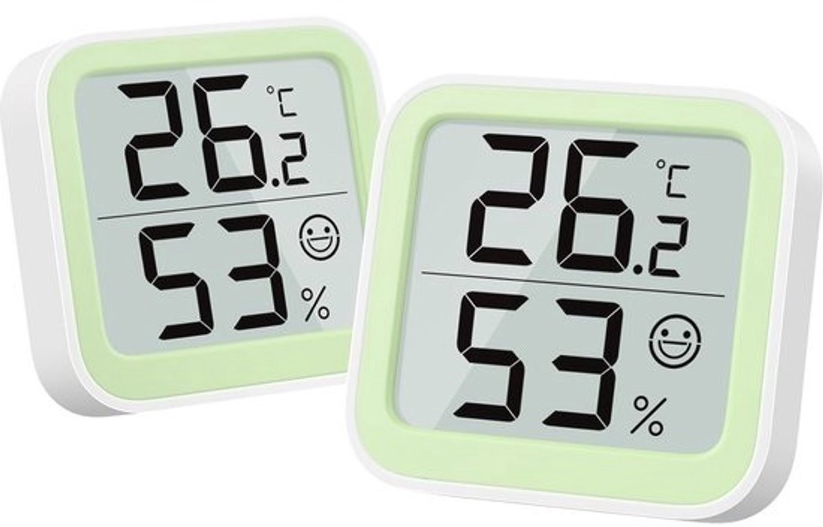 Mini Hygrometer en Temperatuursensor voor Binnen - Vochtigheid Meter met Comfortdisplay voor Babykamer