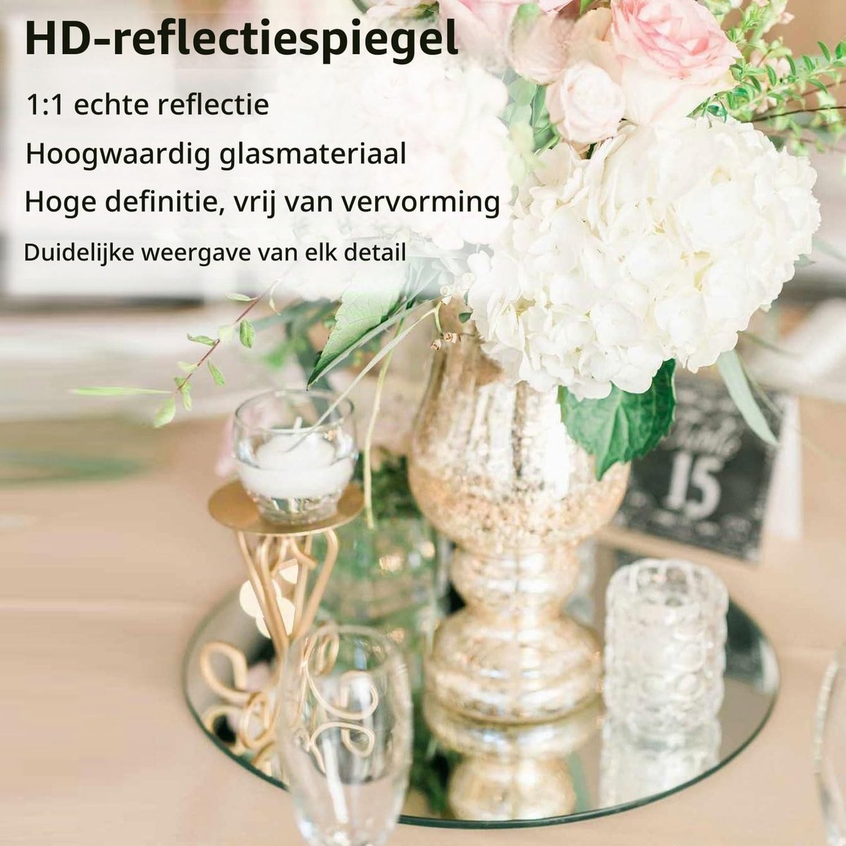 Ronde Zelfklevende Spiegel van 20 cm - Frameloze Wandspiegel voor Slaapkamer, Woonkamer en Decoratie, Ideaal voor DIY Projecten en Interieurstyling