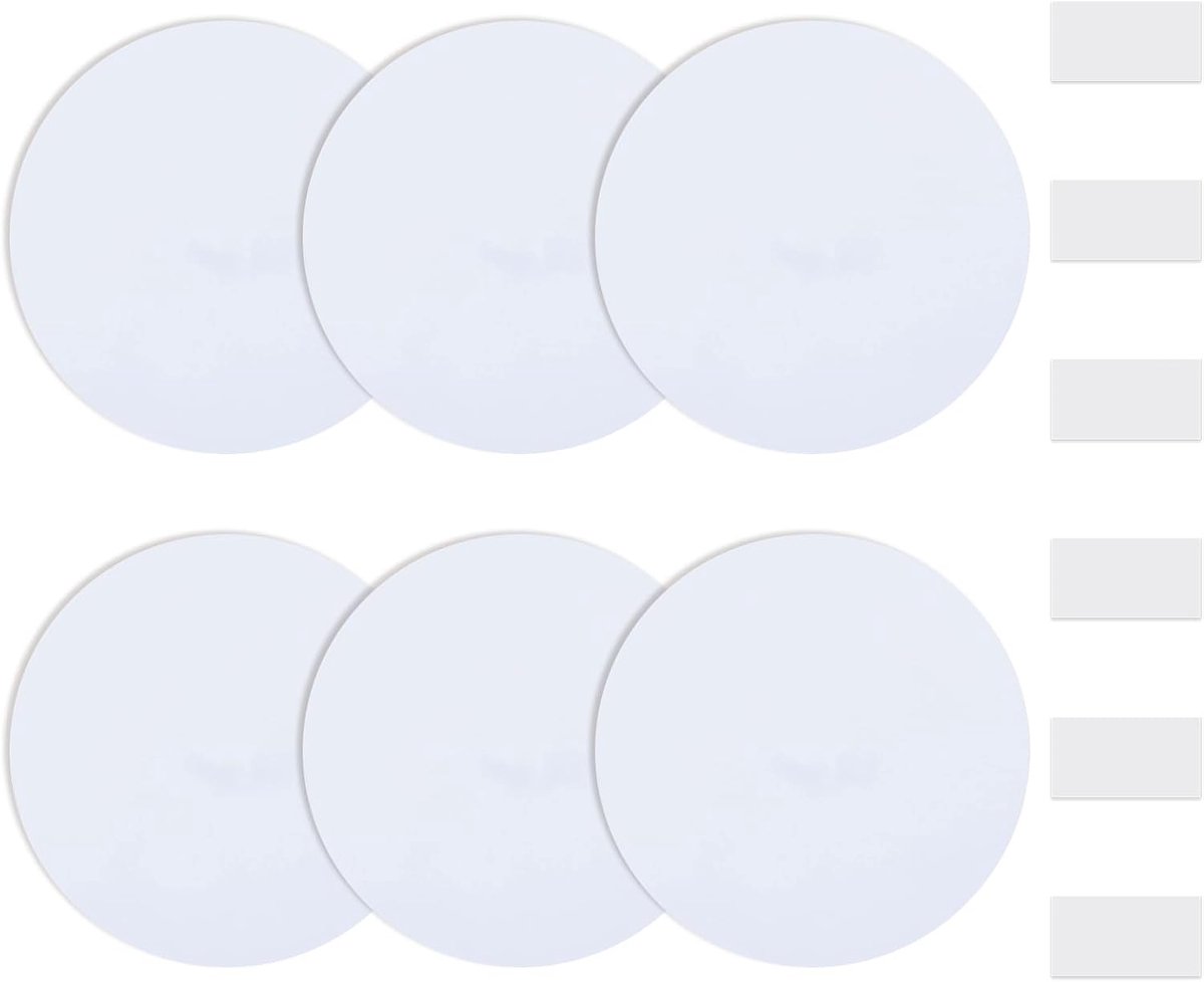 Muur gat afdekplaat, 6 stuks PVC kunststof plafondafdekking blanco ronde decoratieve wandplaat voor gaten, krassen (puur wit, 140 mm)