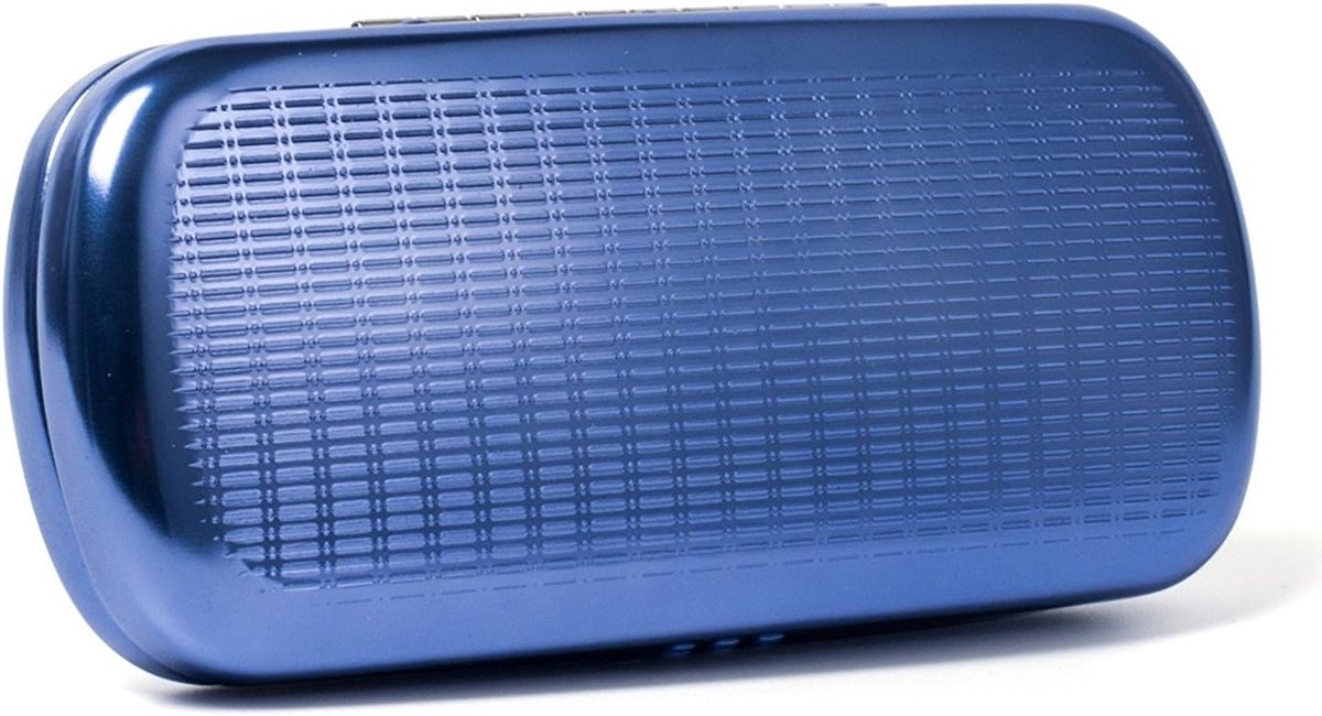 Koker voor zonnebril, gestreept, aluminium, harde metalen brillenkoker, uniseks