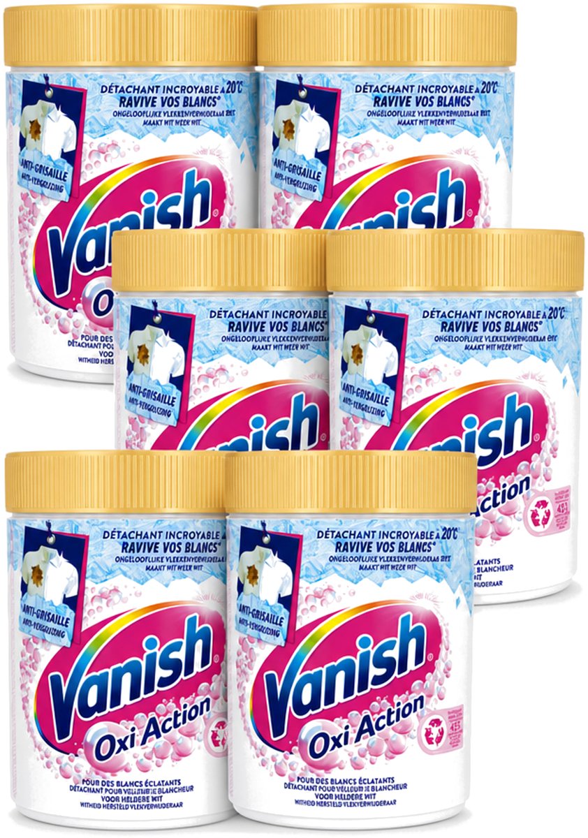 6 x Vanish – Wasbooster Poeder – Oxi Action Whitening Witte Was – 940 g - Voordeelverpakking - 6 stuks