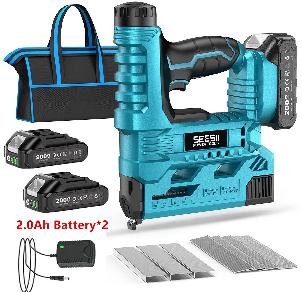 Homezo elektrisch spijkerpistool - Nietmachine - 2-in-1 Functie voor spijkers en nietjes - 6-traps Krachtregeling - 2 Standen