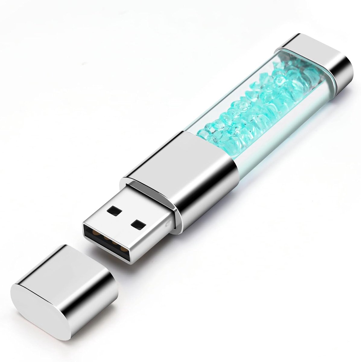 64GB USB Stick Leuke USB Flash Drive Blauw Kristal Vormige USB Memory Stick Nieuwigheid USB Drive Pendrive