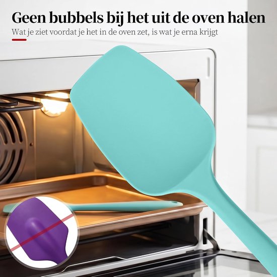 315°C Hittebestendige Siliconen Lepelspatel Set Van 3, Hemelsblauw — afbeelding 4