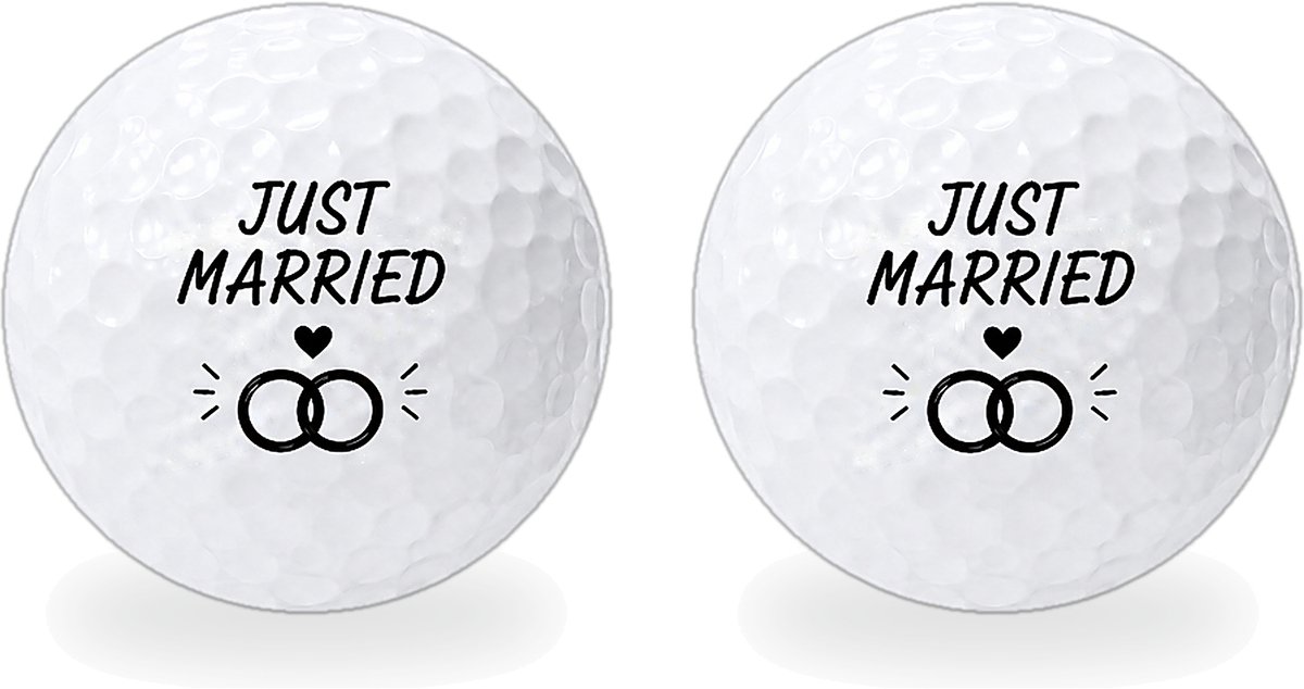 Wilson Golfballen Just Married - Huwelijk Golf Cadeau - 2 stuks - Golfbal met Opdruk