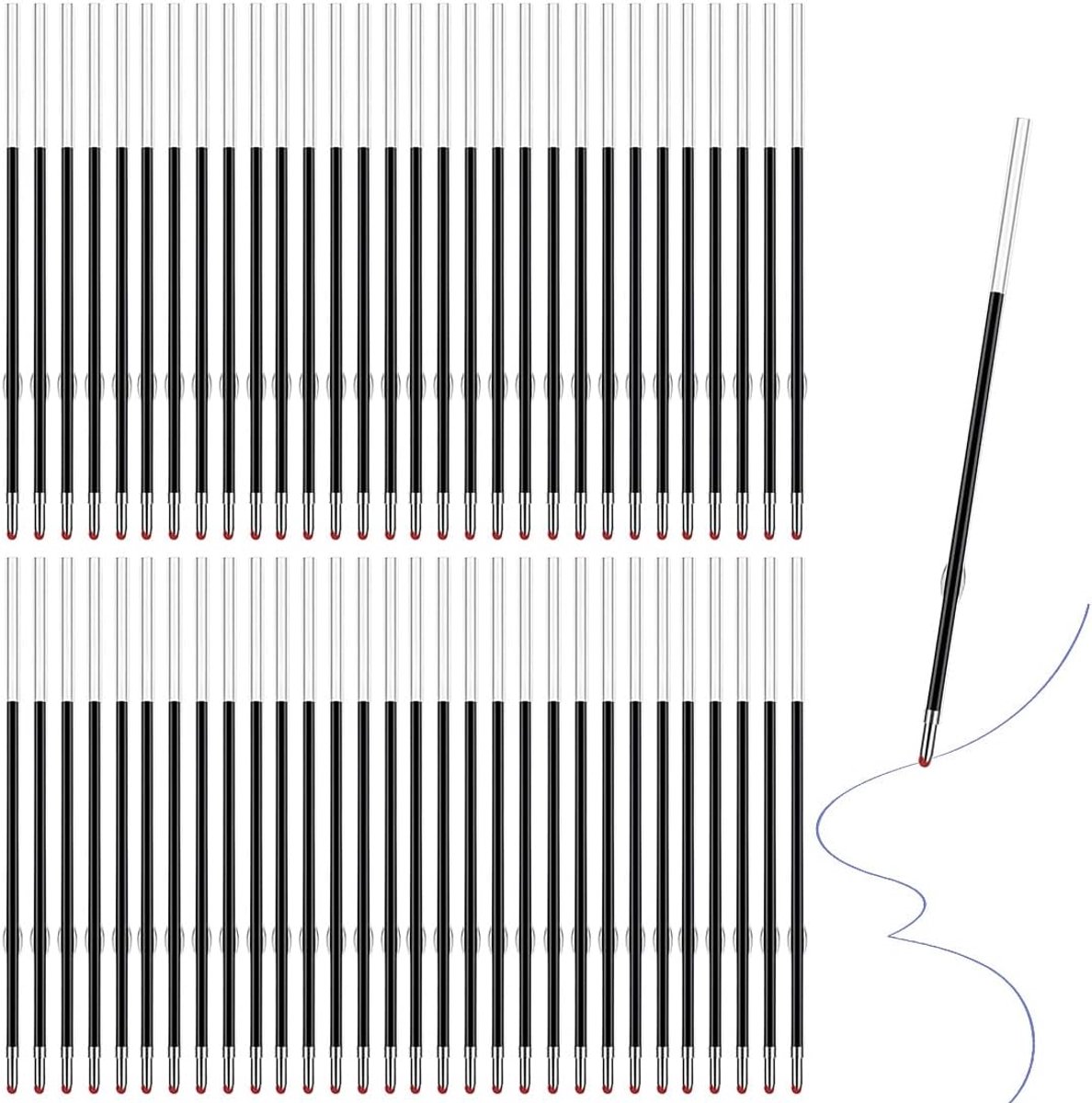 Penvullingen, 60 stuks, 1,0 mm, blauw, intrekbare navullingen, lengte 107 mm, voor pennen