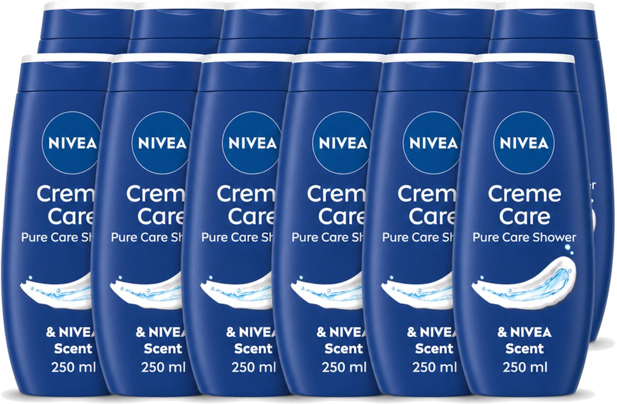12 x Nivea - Douche Crème - Beschermend - Unieke Nivea Crème Geur - 250 ml - Voordeelverpakking - 12 stuks