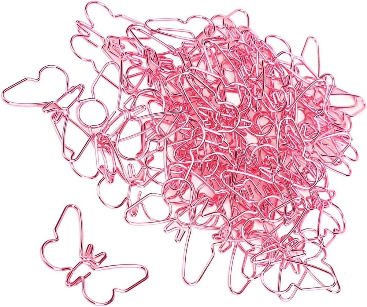Schattige Vlinder Paperclips - 50 Stuks Kleurige Metalen Clips voor Organisatie, Creatieve Knutselprojecten en Kantoorbenodigdheden