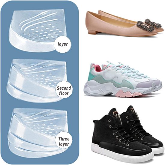 Transparante Gel Heel Pads voor Schoenen - Orthopedische Inlegzolen voor Voetcorrectie bij Mannen en Vrouwen, Comfort en Ondersteuning voor Gezonde Voeten — afbeelding 4