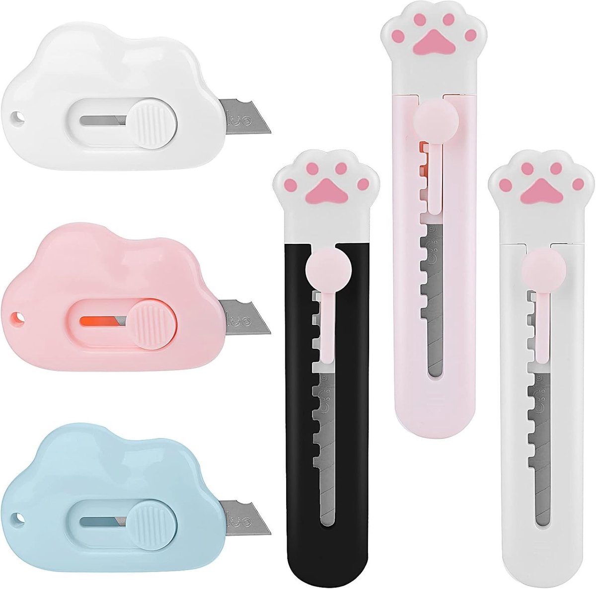 Mini Cutter Knife voor Karton en Papier - Draagbaar en Retractable Utility Knife met Kattenpoot Design voor Stationair Gebruik en Dozen
