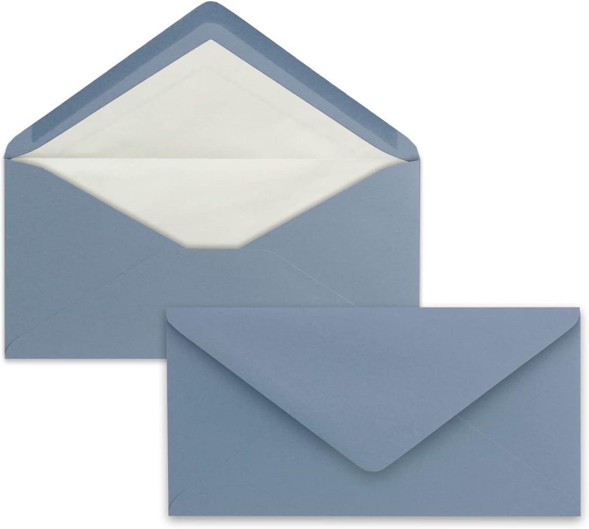 25 x DIN lange enveloppen, grijs-blauw met witte zijdevoering, 11 x 22 cm, 110 g/m², ideaal voor uitnodigingen, kerstkaarten, wenskaarten uit de serie Farbenfroh
