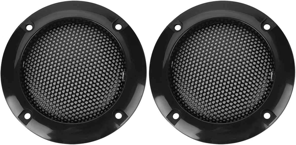 Speaker Cover Set van 2 Stuks, 2 Inch, Bescherming voor Geluidsystemen, Zwart ABS, Grille voor Luidsprekerbeveiliging