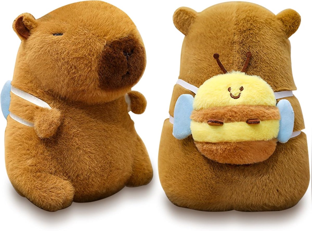 Knuffeldier, 25 cm, capibara pluche dier, schattig watervarken, pluche dier, knuffeldier, knuffeldier, voor woondecoratie, kinderverjaardagscadeau (bij)