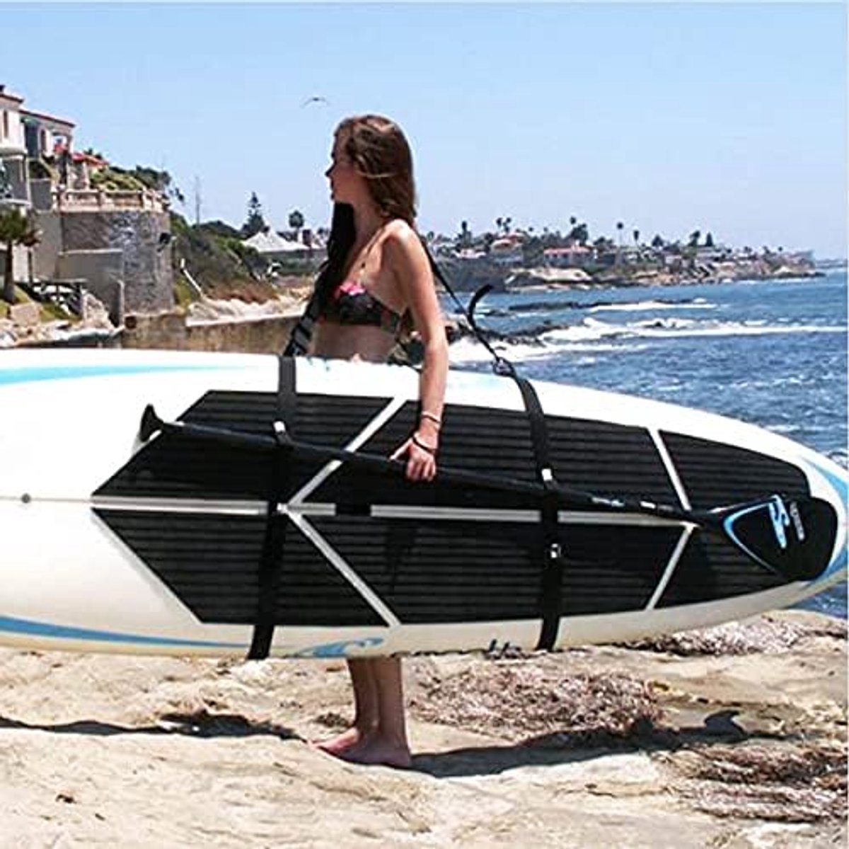 Schouderriem, surfplank draagriem, paddleboard strap, SUP board accessoires draagriem, verstelbare nylon surfplankdrager, paddle board strap, skateboard schouderdrager, skateboard