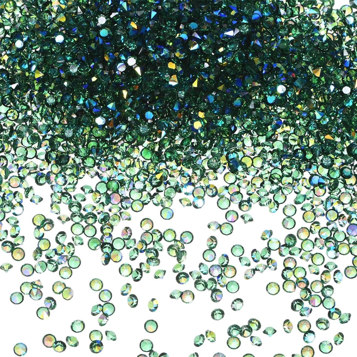 14400 stuks acryl diamanten, 0,12 inch/3 mm bruiloft tafel strooi confetti kristallen voor vaasvullers/kunstambacht, acryl diamanten edelstenen [donkergroene AB]