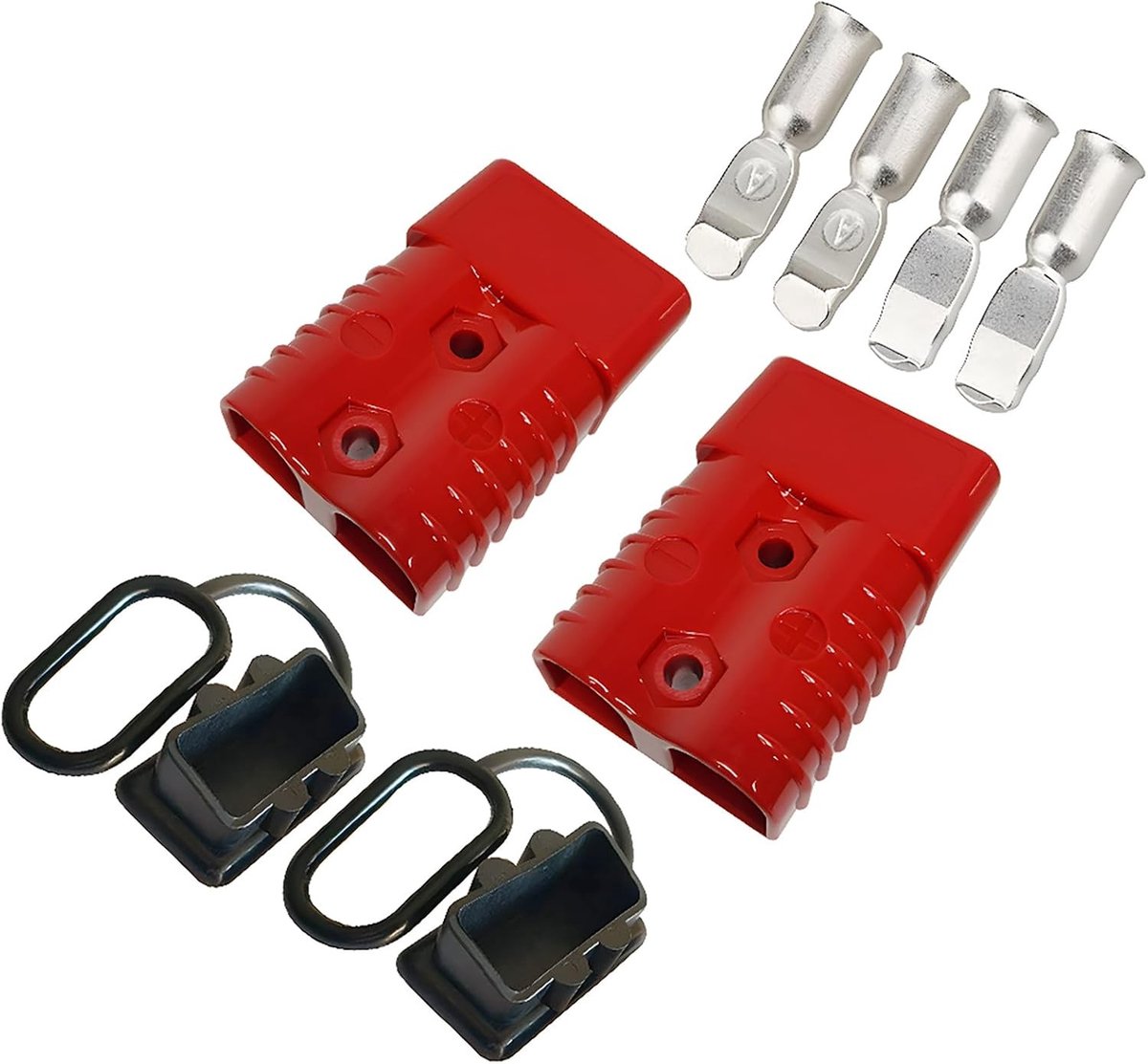 175A Accu-aansluiting Stekker - Snelle Verbinding Accu Plug voor Auto, RV, Caravan, Motor, Boot en Zonne-installaties (2 Stuks, Rood)