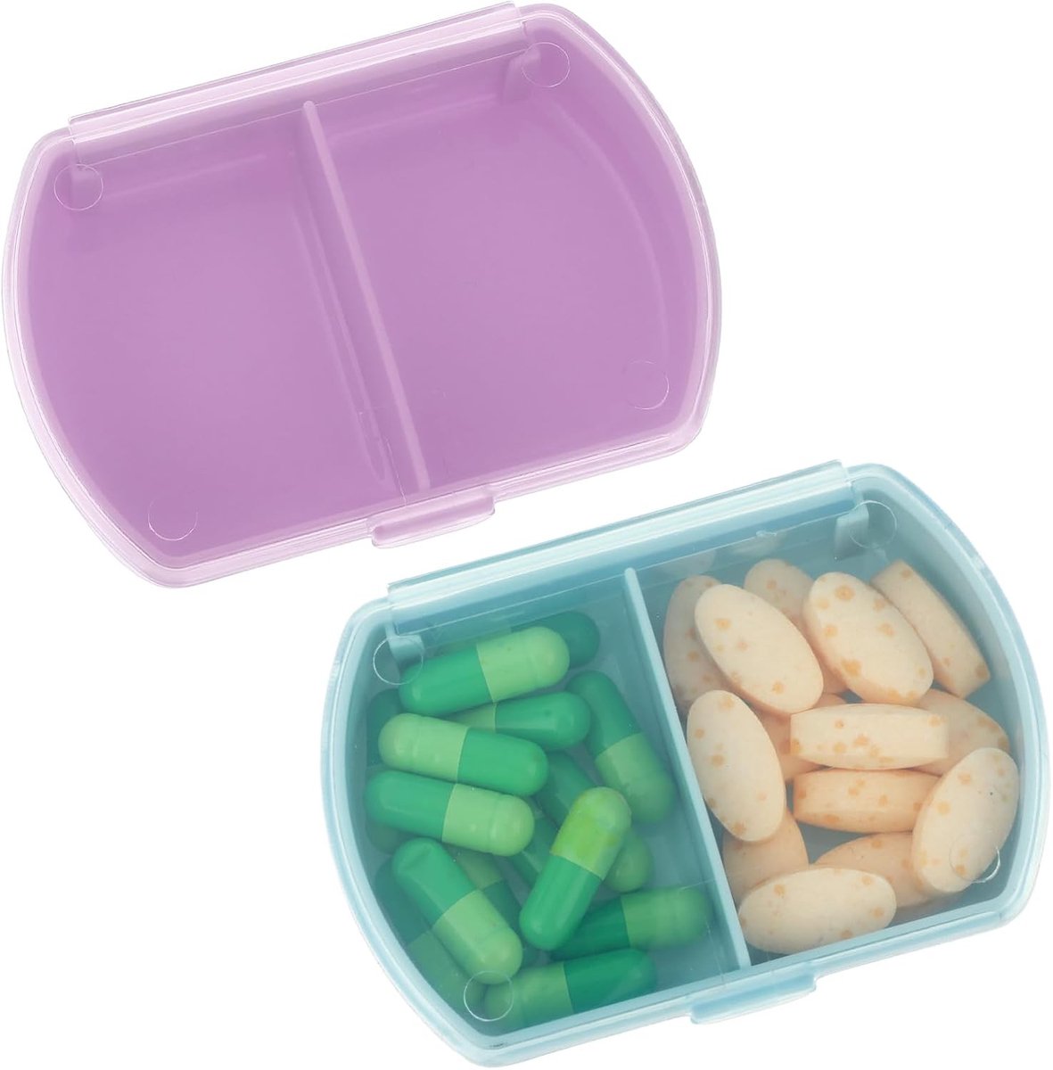 Pillendoos voor Medicijnen en Supplementen met Compartimenten voor Dagelijkse Organisatie en Reizen - Ideaal voor 2x per Dag Gebruik en Vakantie Essentials