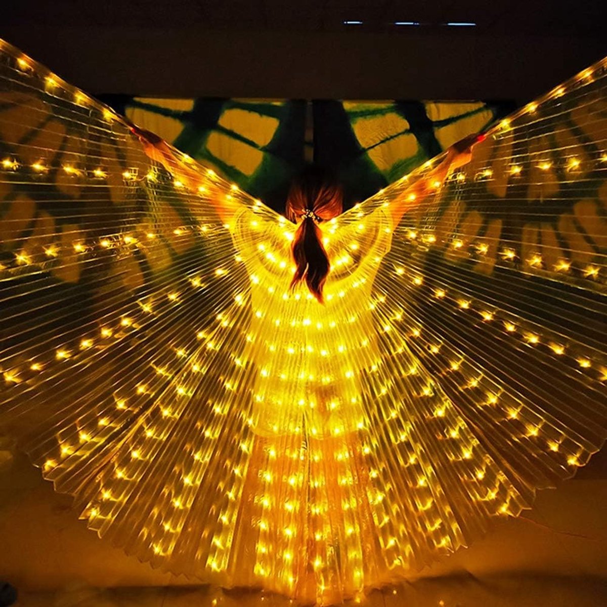 Multicolor Verlichte Vlinder Vleugels voor Volwassenen, Ideaal voor Feestjes en Danskostuums met Uitschuifbare Stokken