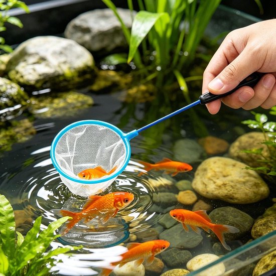 4 Stuks Fijne Visnetzakken, Snelle Visnetten In Het Aquarium, Siliconen Handgrepen, Geschikt Voor Vissen En Opruimen Van Puin In De Tank. — afbeelding 4