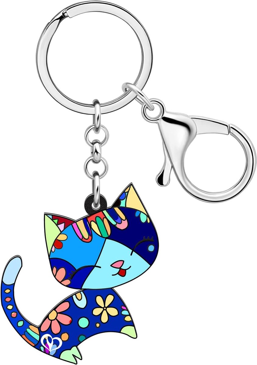 Kat acryl kitten auto sleutelhanger geschenken gelukkige kat voor kattenliefhebbers vrouwen meisjes sleutelhanger