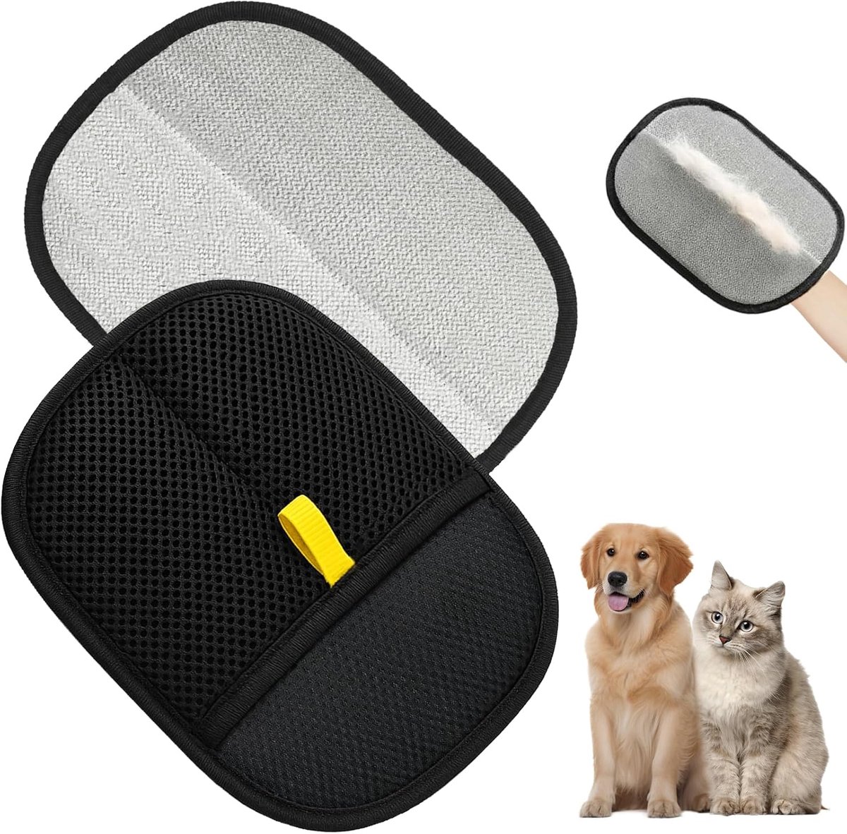 Handschoen kattenhaar (zwart)