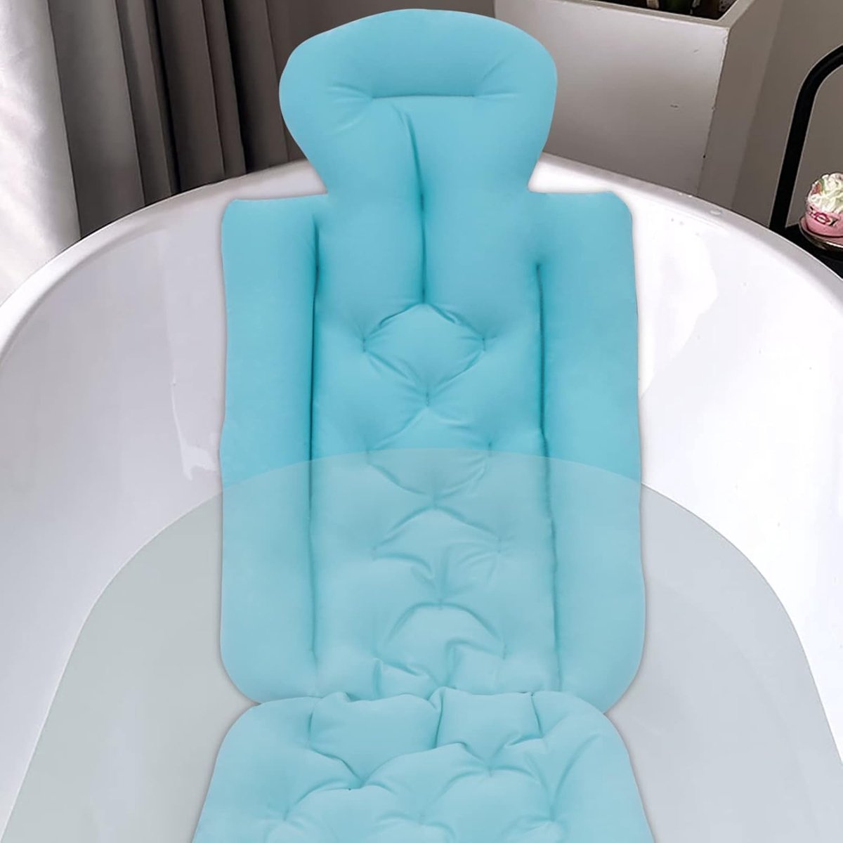 Badkussen, nekkussen, 4D mesh kussen, inklapbaar hoofdkussen, accessoires, badkussen met 10 zuignappen voor badkuipen, spa en badkuipen, ondersteunt hoofd, nek, schouders, rug