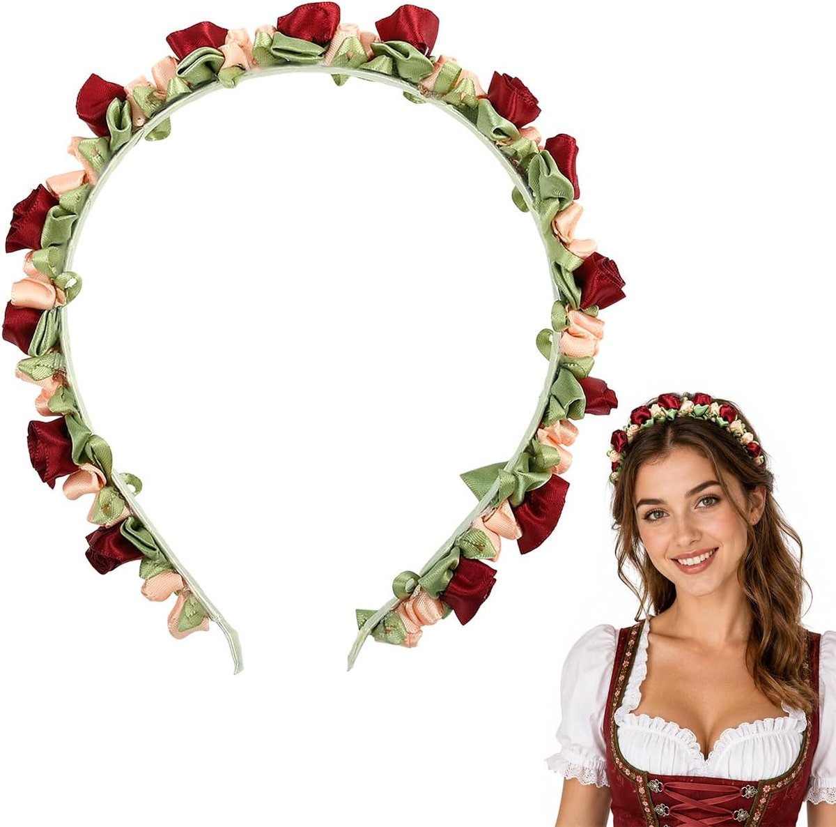Bloemen haarband, haarband Oktoberfest, Beierse klederdracht, haarsieraad, dirndl bloemenkrans, haarband, dirndls haarband, voor meisjes, bierfeest, klederdracht, dirndl-accessoires