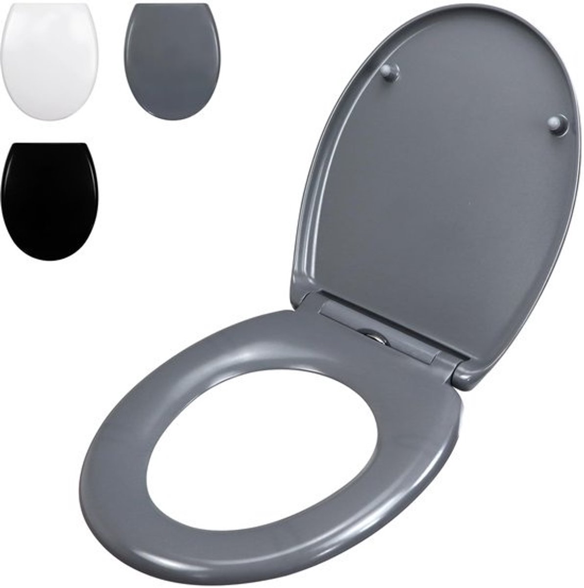 Duroplast Toiletzitting Ovaal - Softclose & Quick-release met 2 Montagesets - Grijs