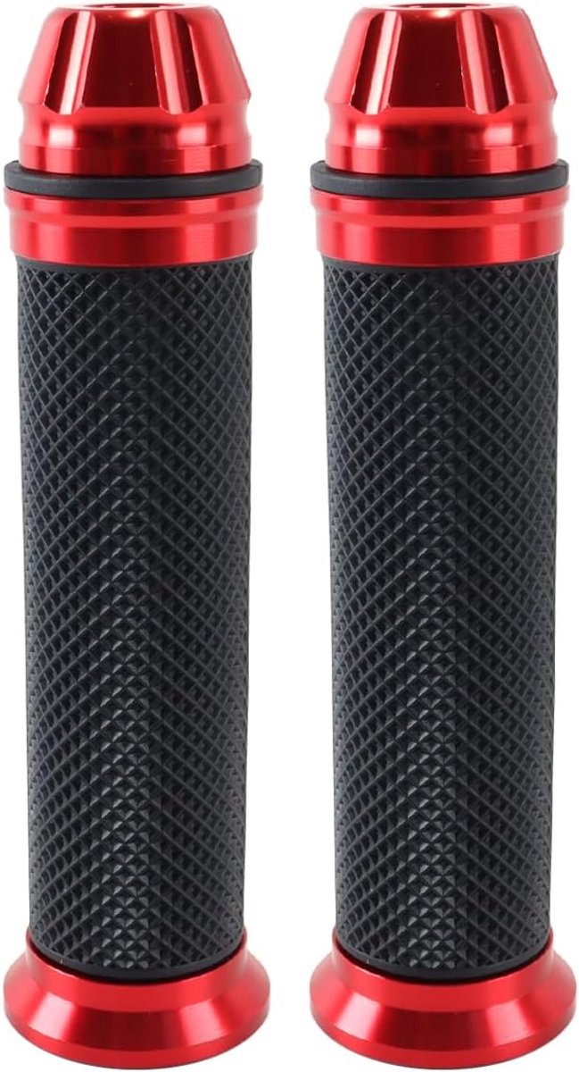 2 stuks stuurhoezen voor motorfietsen, scooters en bromfietsen (rood)