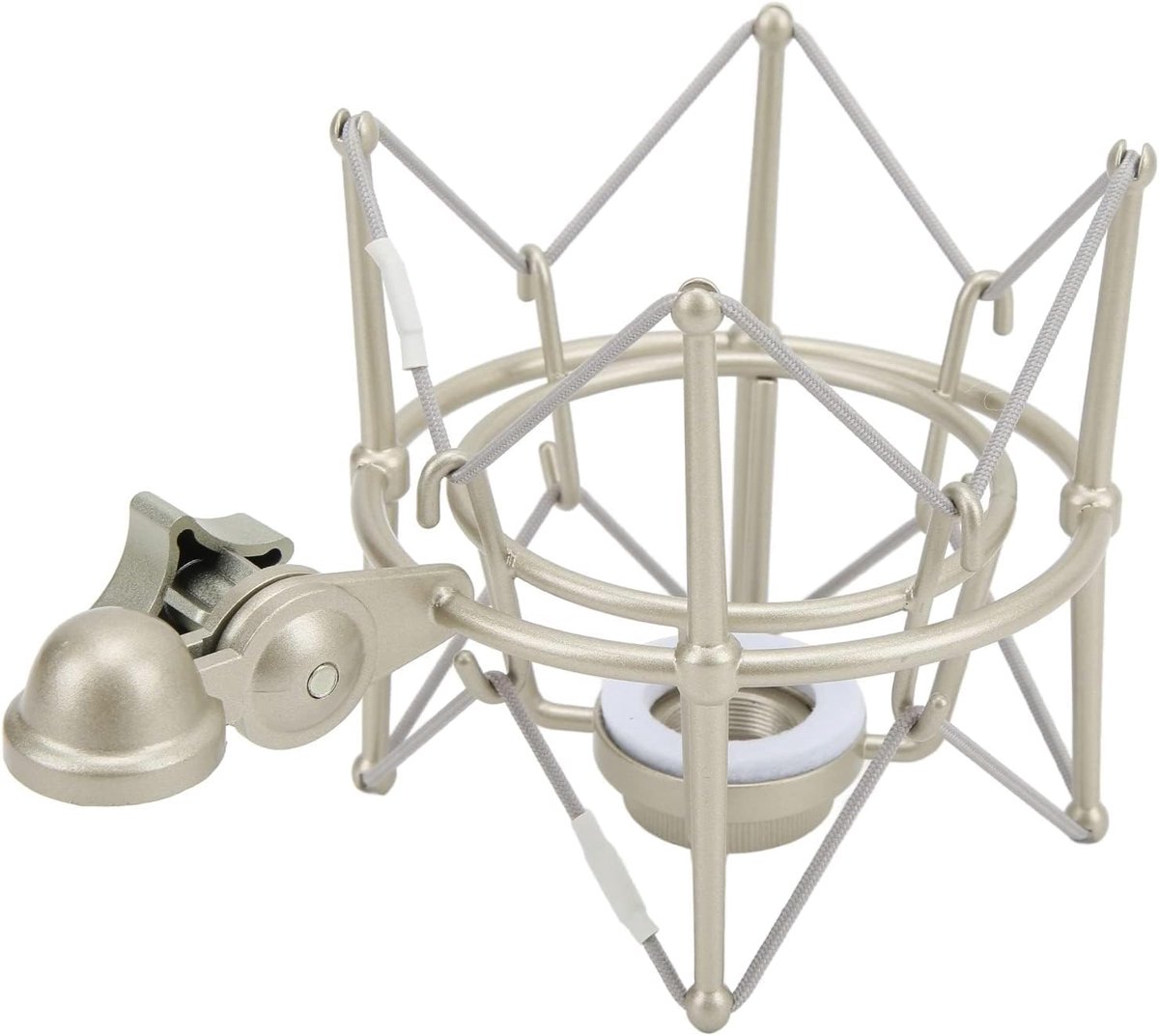 Shock Mount, Mic Suspension Shock Mount Houder Clip Anti Vibratie Spider Shockmount Voor Live Streaming(Champagne zilver)
