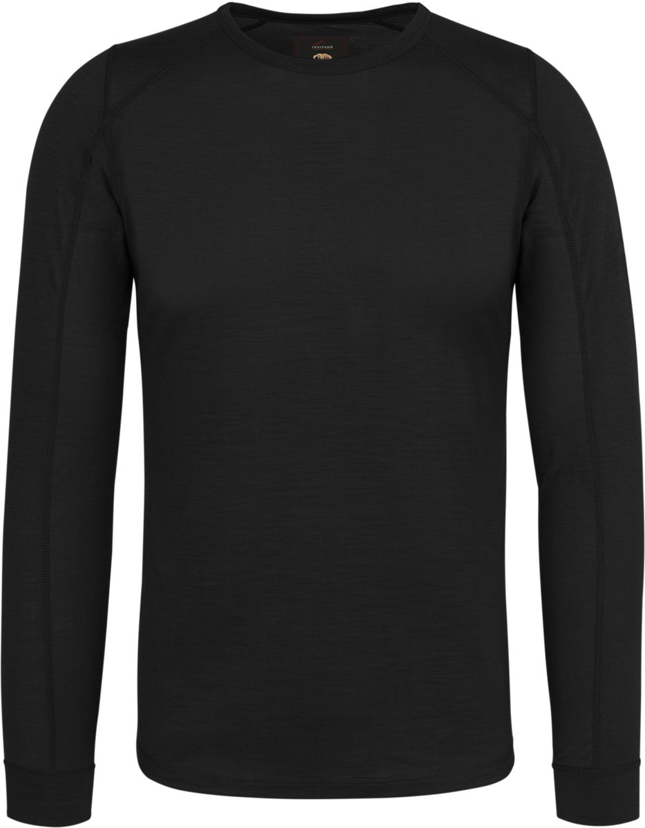 Heren-shirt met lange mouwen van merinowol „Devonport“ Zwart