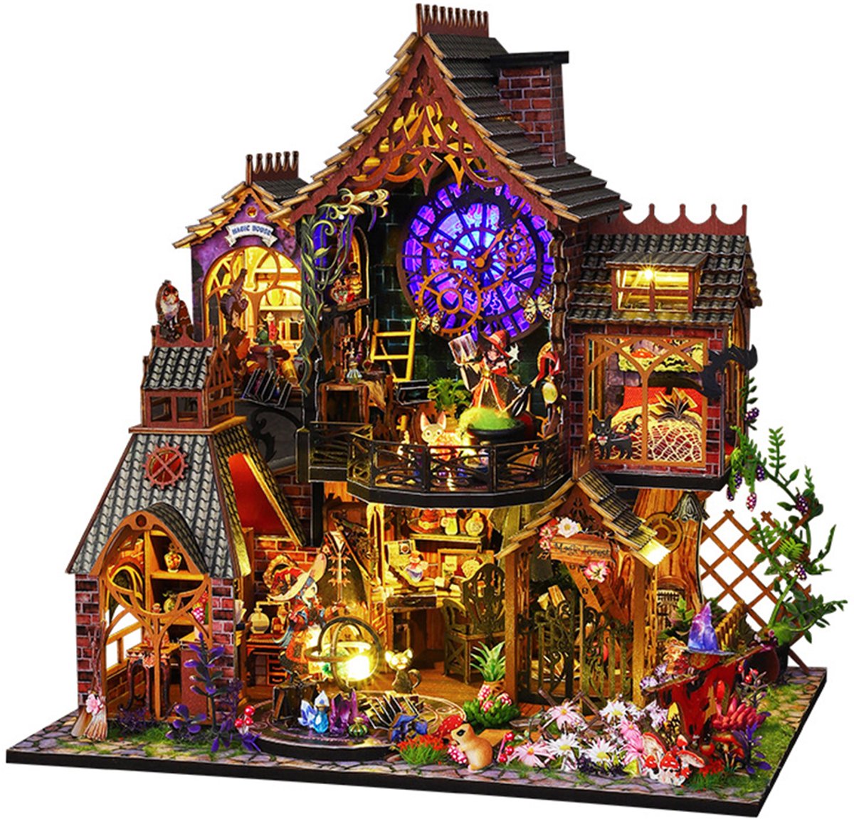 DIY Miniatuurhuis Bouwpakket - Magisch Huis - DIY Knutselhuis - Miniatuur Scène Bouwmodel - Zelf in elkaar te zetten - 3D Model - Bouwspeelgoed - Kinderspeelgoed - 27*26,5*19,5 cm - Cadeau