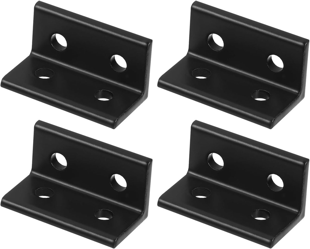 Hoekprofiel aluminium - Zwart - 38 x 20 x 20 mm - Aluminium Extrusieprofiel Hoekhouder - Voor Industriële Constructies