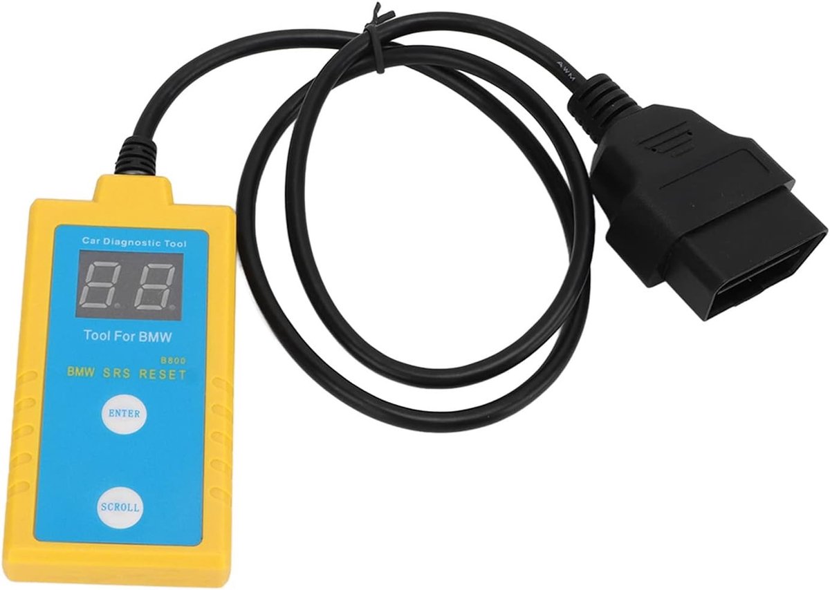 SRS Airbag Reset Scan Tool voor BMW E36 E46 E34 E38 E39 Z3 Z4 X5, OBD2 Fault Code Reader met 20-Pin Adapter en Resetfunctie voor Airbags